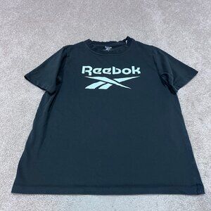 Reebok T-Shirt Women’s Black White Short Sleeve Size Large